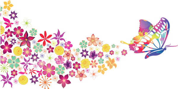 Цветы россыпью без фона