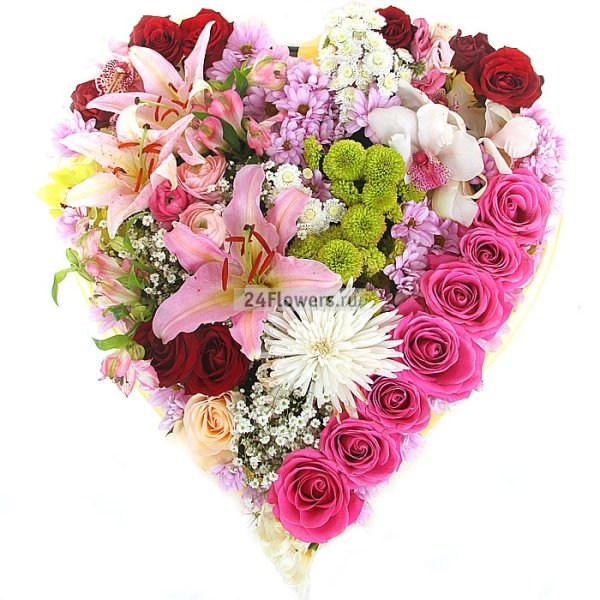 Сердце из цветов
