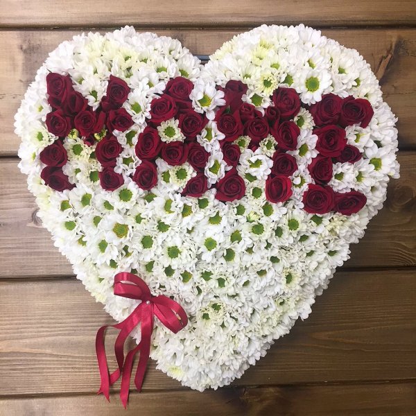 Букет в виде сердца