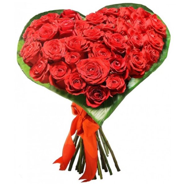 Букет в виде сердца