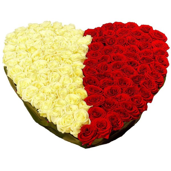 Букет из роз сердечком
