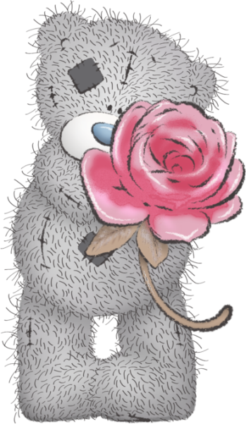 Мишка Тедди с цветком