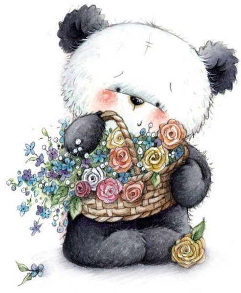 Мишка Тедди с цветами
