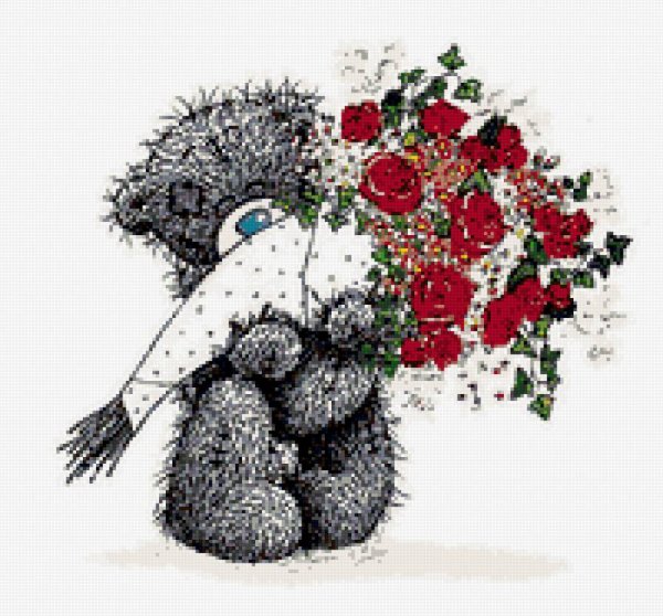 Мишка Тедди с букетом