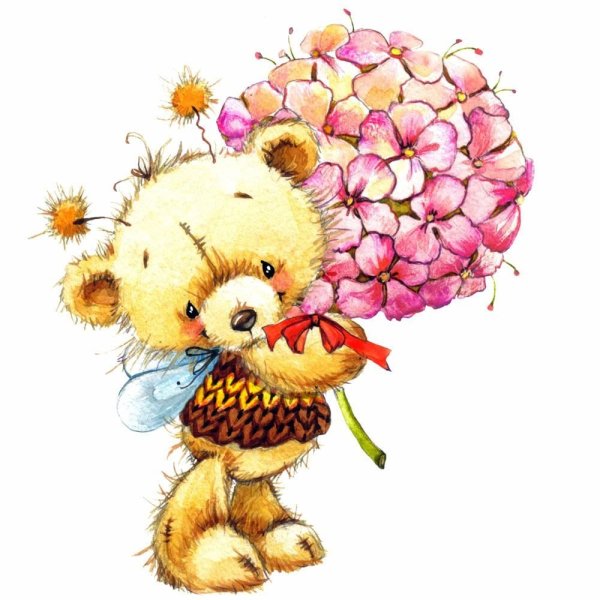 Медвежонок с цветами