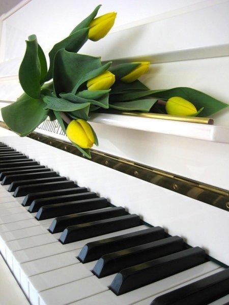 Пианино с цветами