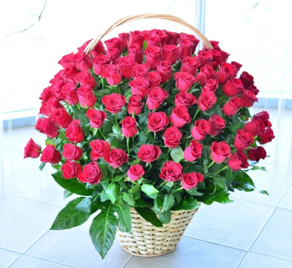 Огромная корзина цветов