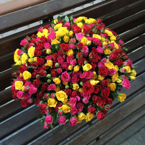 Роза кустовая микс