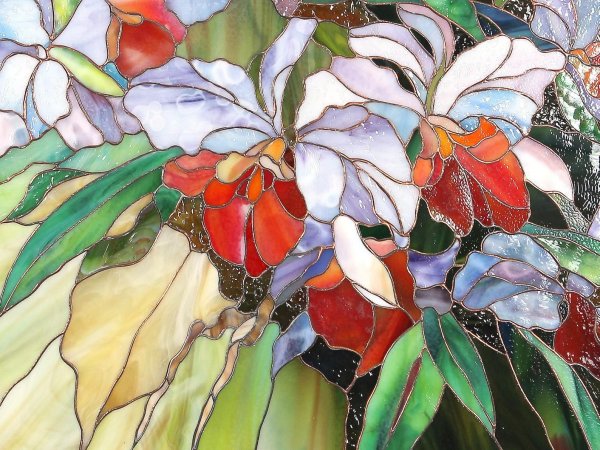 Витраж цветы