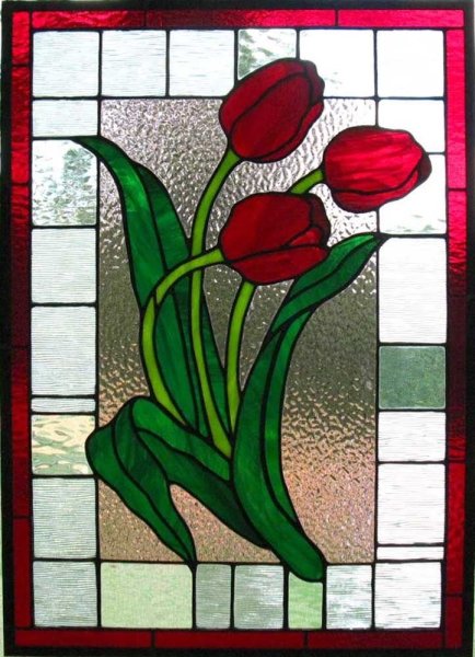 Витраж цветы