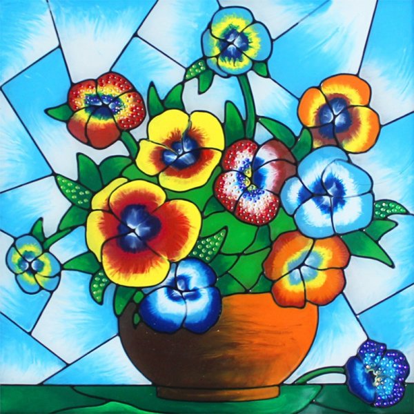 Витраж Анютины глазки