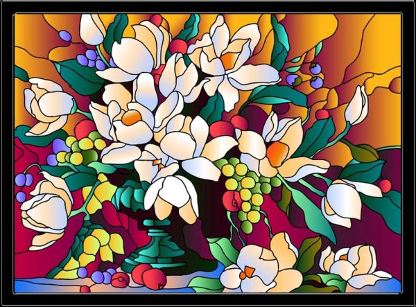 Картина-витраж Color Kit букет магнолий, 43*53