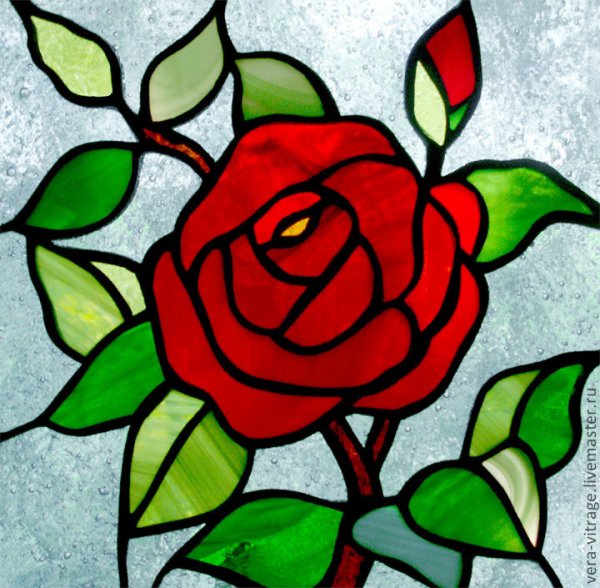 Витраж цветы легкий