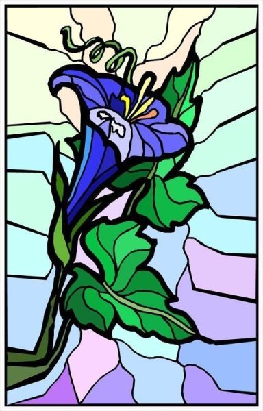 Витраж цветы