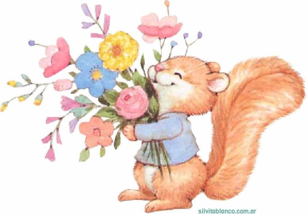 Зверюшки с букетом