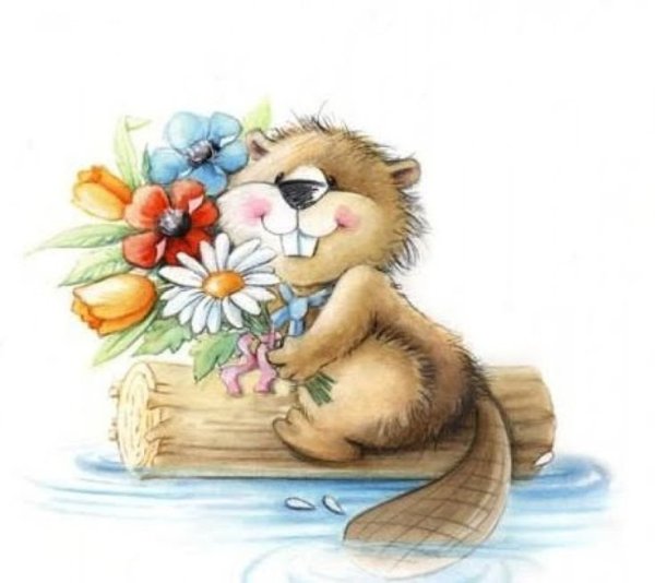 Зверюшки с цветами