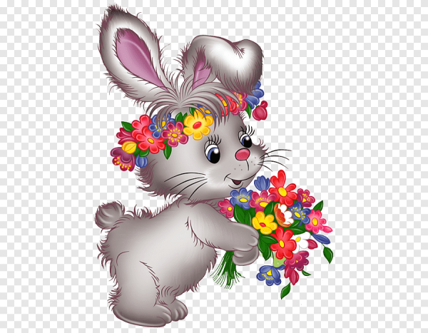 Заяц с цветком