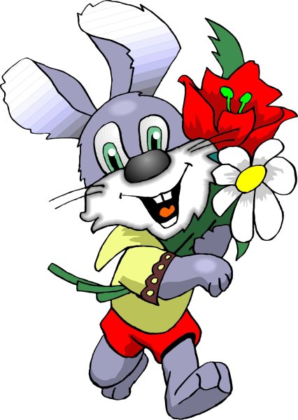 Мишка с цветами