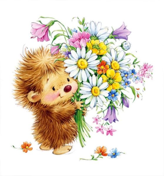 Мишка с цветочком