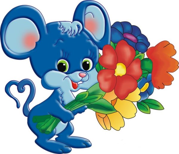 Зайчонок с цветами