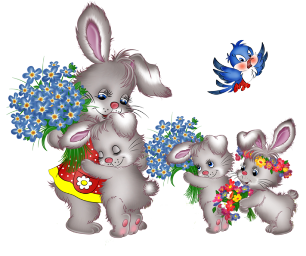 Зайчик с цветочком