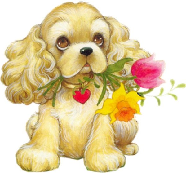 Мышонок с цветами