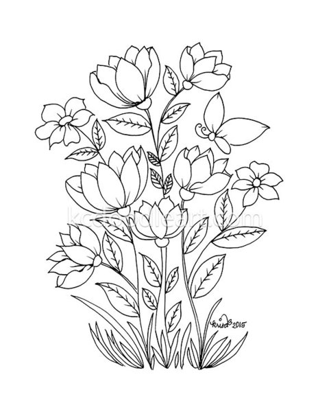 Раскраска Полевые цветы в вазе