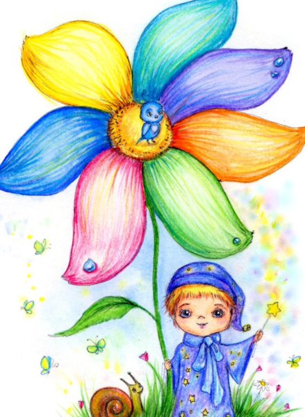 Ромашки мультяшные