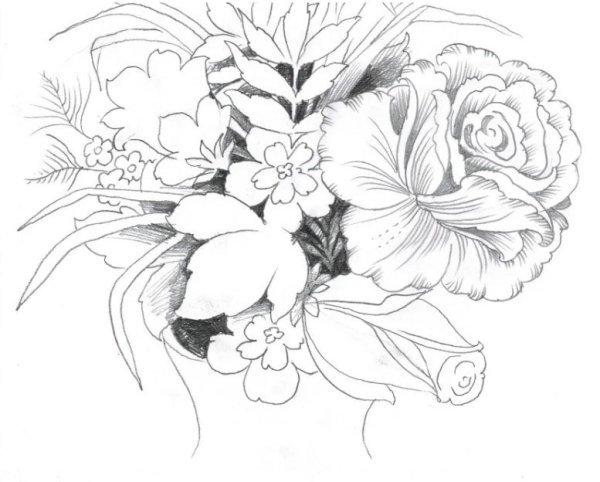 Букет карандашом