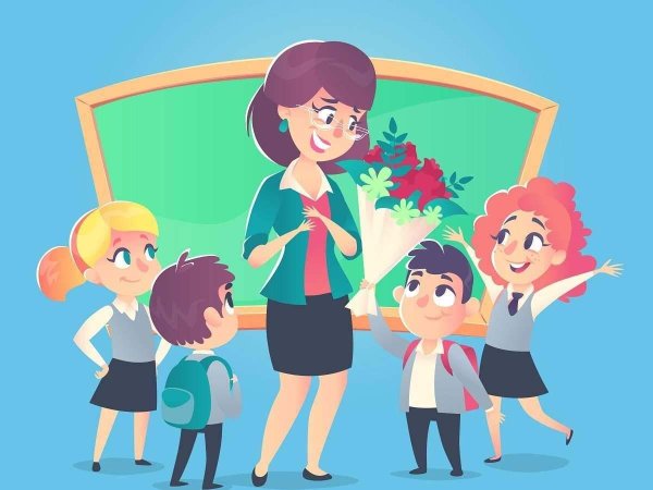 Учитель с цветами