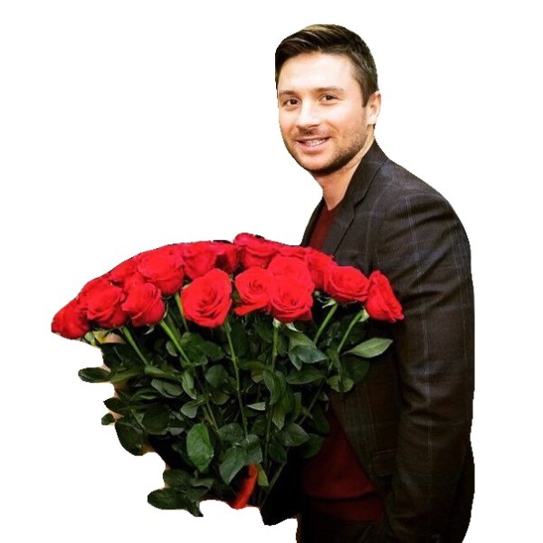 Максим Аверин с букетом