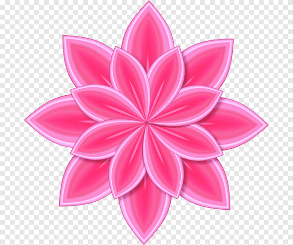 Розовый цветок мультяшный