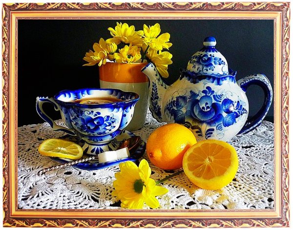 Гжель посуда натюрморт