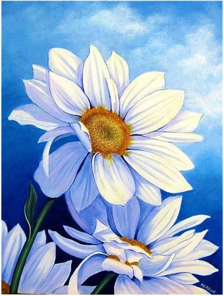 Рисование цветов акриловыми красками