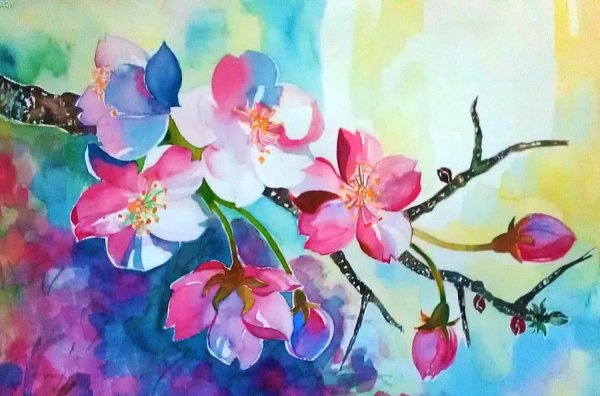 Цветы гуашью