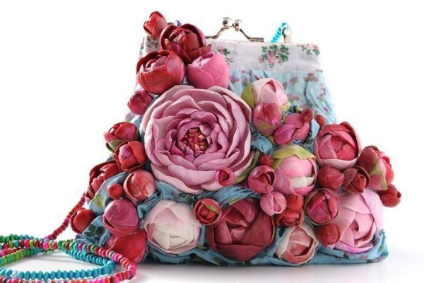 Цветы из ткани для сумки