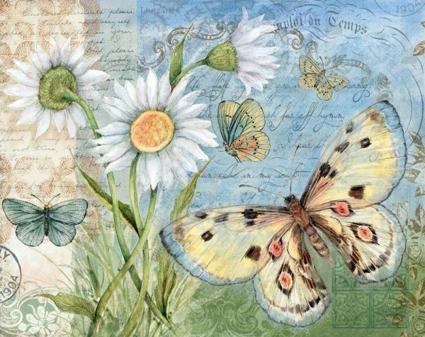Винтажные фоны с бабочками