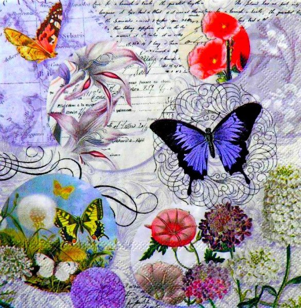 Фоны с бабочками для декупажа