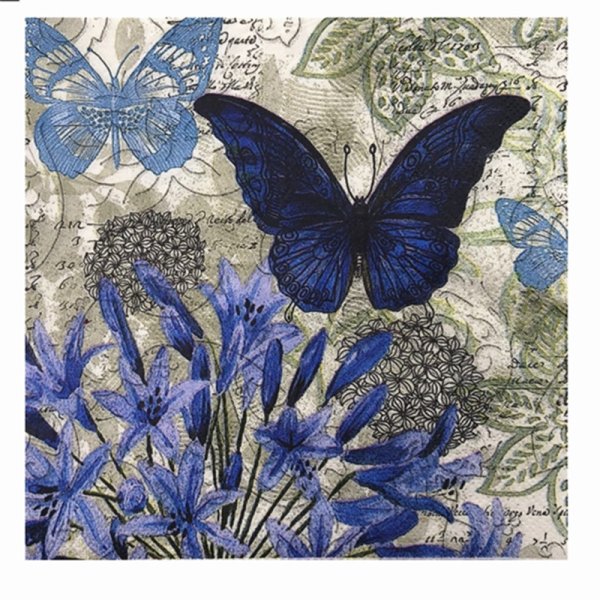 Синие цветы для декупажа