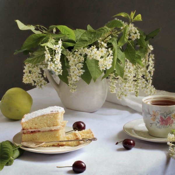 Натюрморт с черемухой