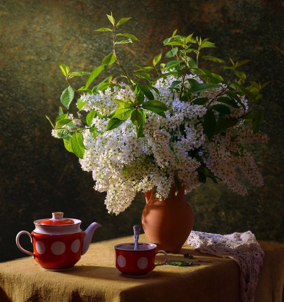 Живопись сирень Жасмин черемуха