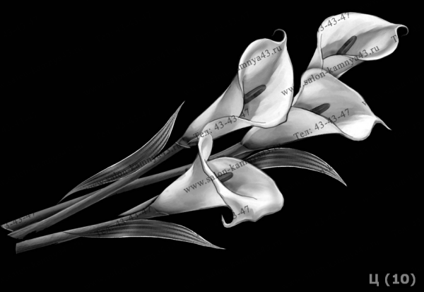 Лилии для гравировки на памятнике