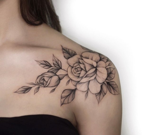 Красивые тату на плече женские