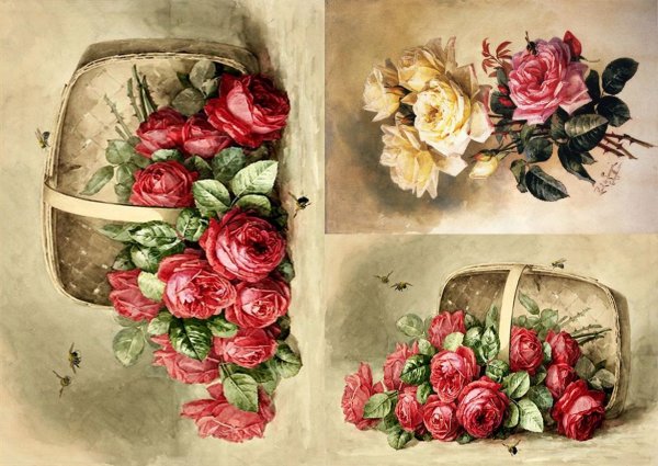 Декупажные цветы