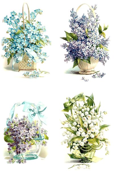 Декупажная карта цветы