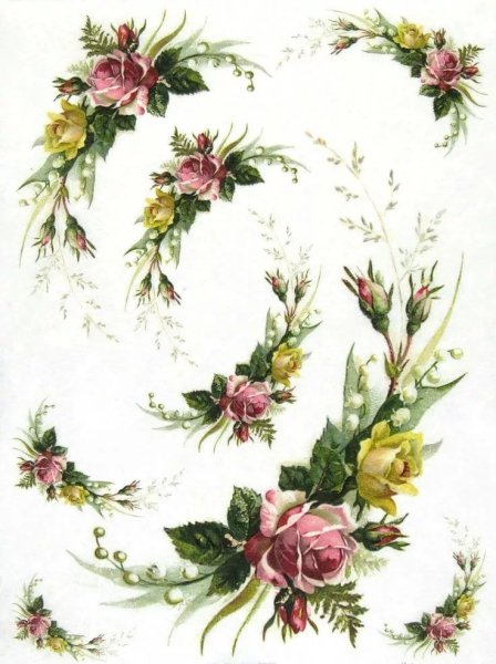 Цветы для декупажа для печати