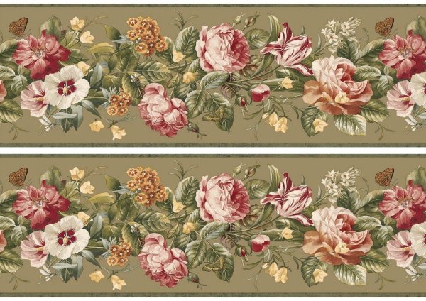 Цветочные бордюры для декупажа