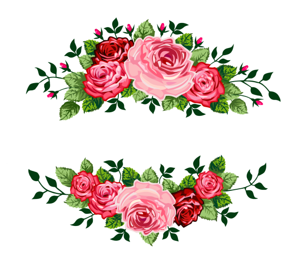 Цветочный орнамент в полосе