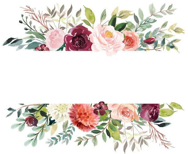 Акварельные цветы для пригласительных