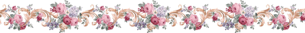 Цветочные бордюры на прозрачном фоне